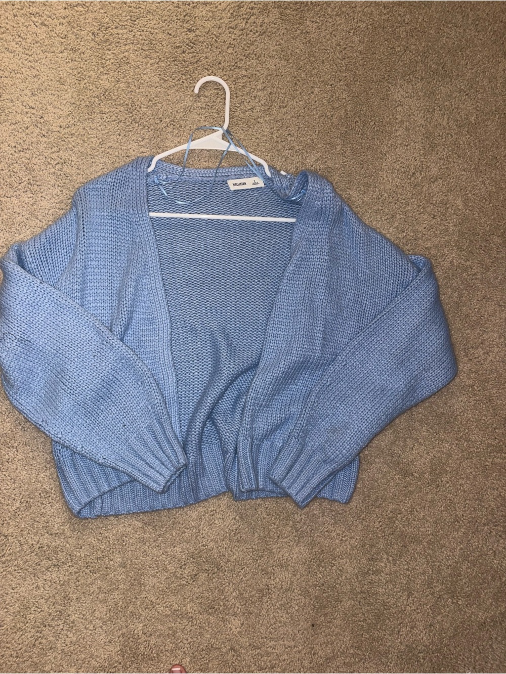Hollister Light Blue Open-Front Knit Cardigan